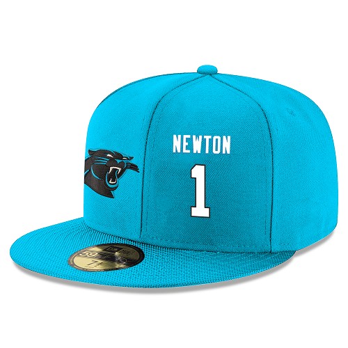 NFL Carolina Panthers #1 Cam Newton Snapback Adjustable Player Hat - Blue/White